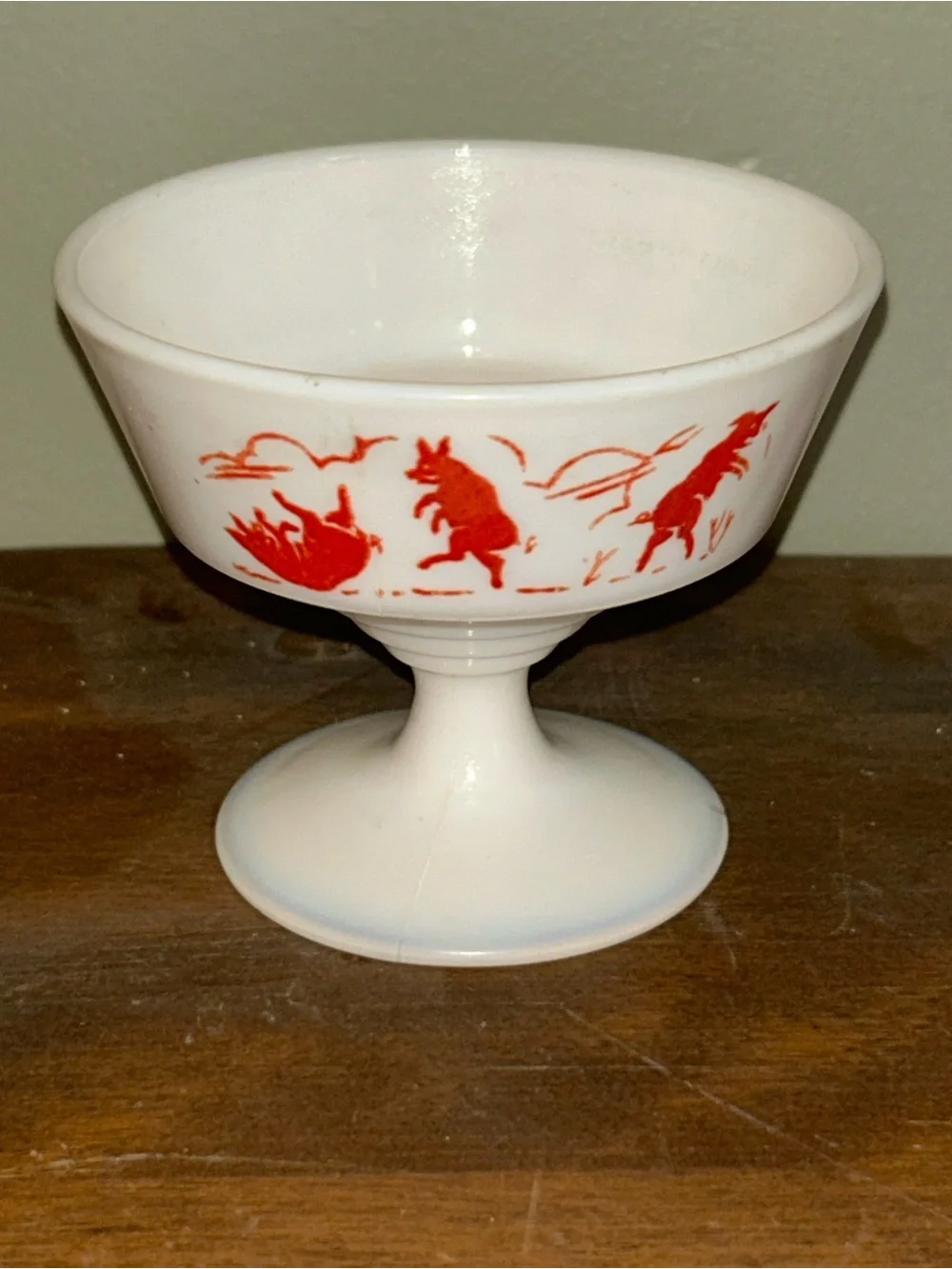 Vintage Hazleton Atlas sherbet cup of Dancing pigs see description!